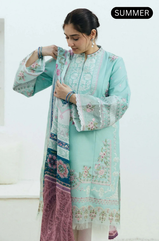 Zarashahjhan - Summer 3PC Lawn Embroidered Suit -AC0805