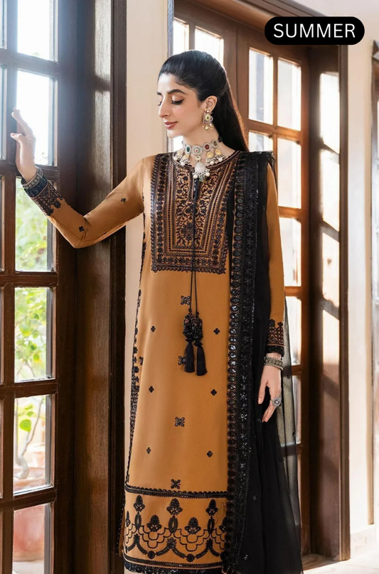 Asim Jofa - Summer 3PC Lawn Emb Suit -AC0607