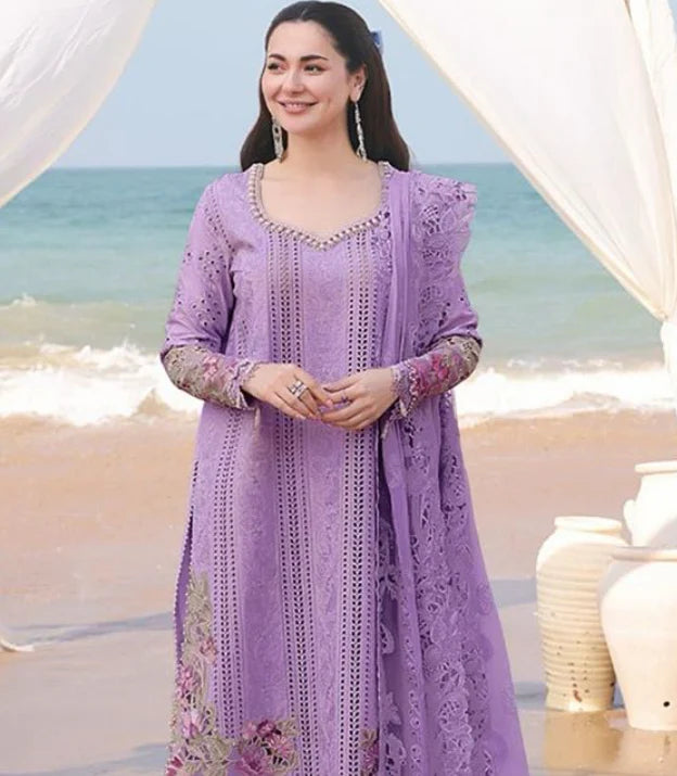 Qalamkar - Summer 3PC Lawn Emb Suit -AC0234