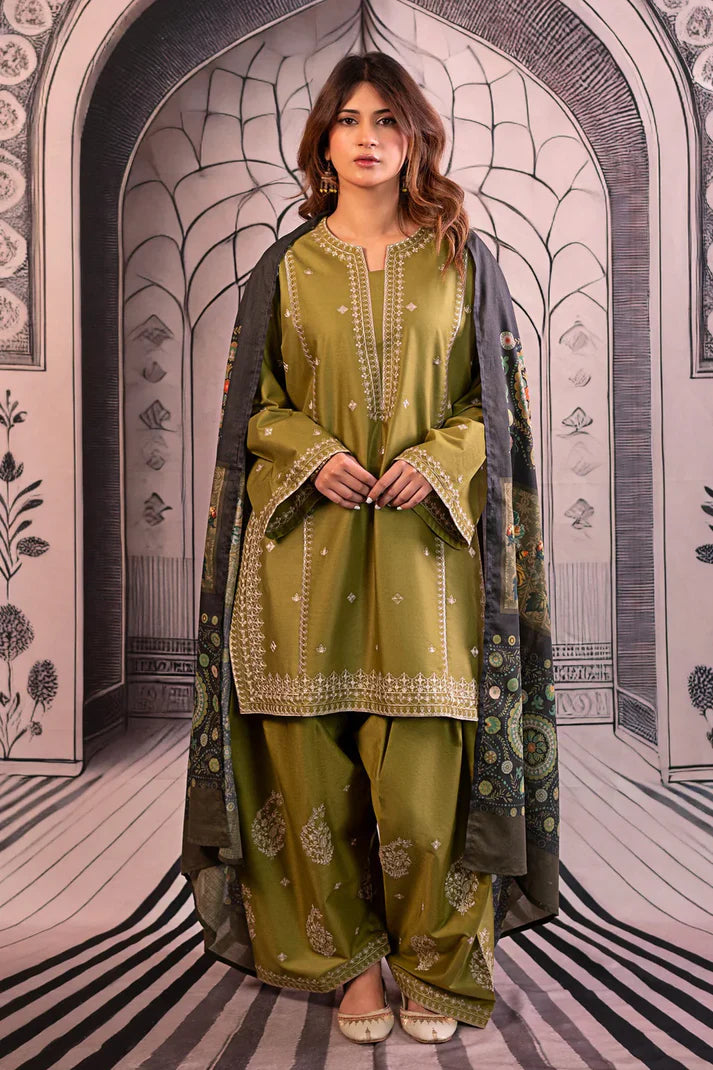 URGE Winter 3PC DHANAK EMBROIDERED SUITE -AC0707