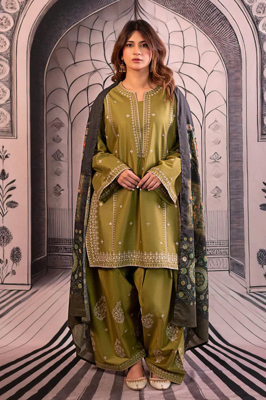 URGE Winter 3PC DHANAK EMBROIDERED SUITE -AC0707