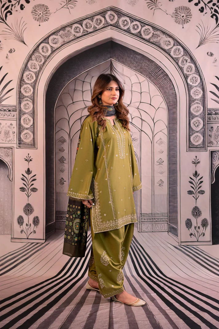 URGE Winter 3PC DHANAK EMBROIDERED SUITE -AC0707