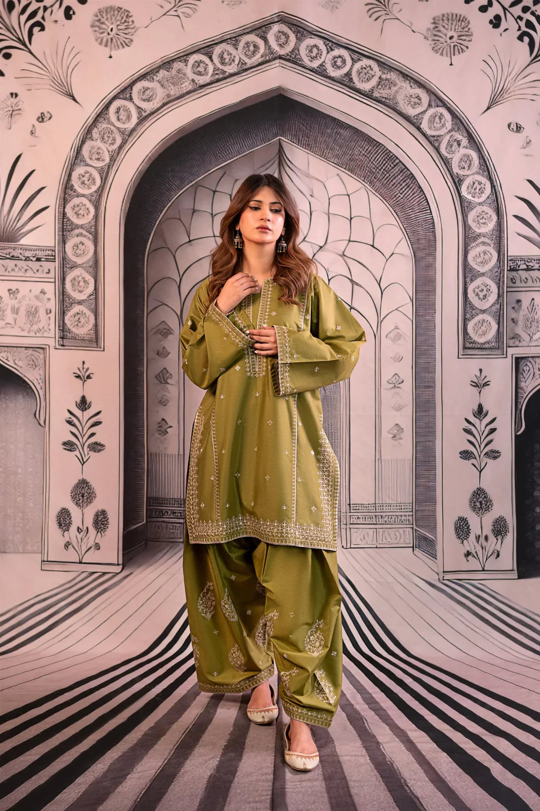 URGE Winter 3PC DHANAK EMBROIDERED SUITE -AC0707