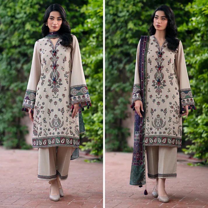 JAZMIN Winter 3PC Dhanak Embroidered Suite -AC067