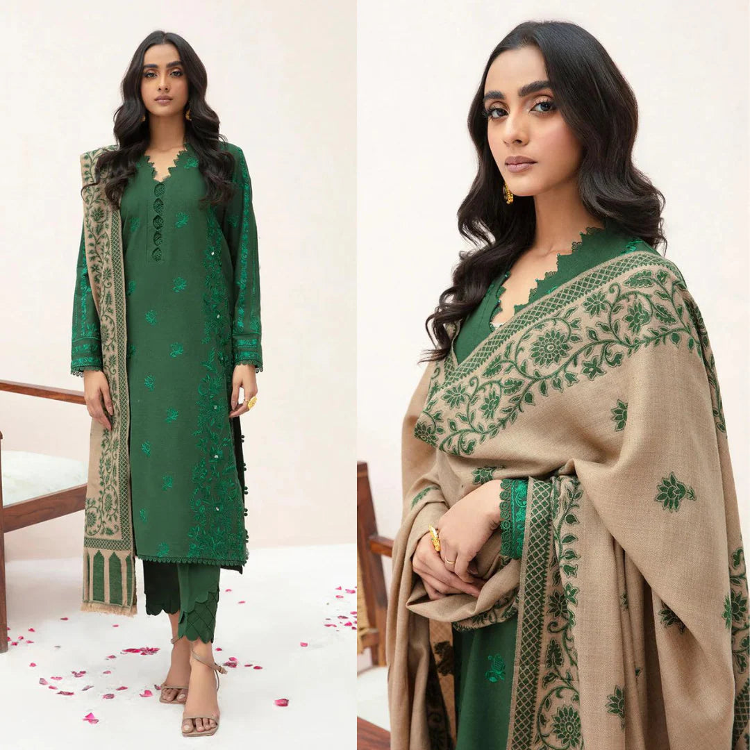 ASLING Winter Dhannak Embroidered 3pc Suite -AC0234