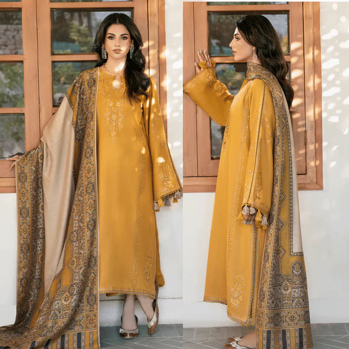 IZAL Winter 3PC Dhanak Embroidered Suit -AC0748