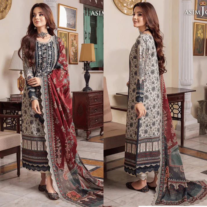 Asim Jofa - Summer 3PC Lawn Digital Print Dress -AC0270