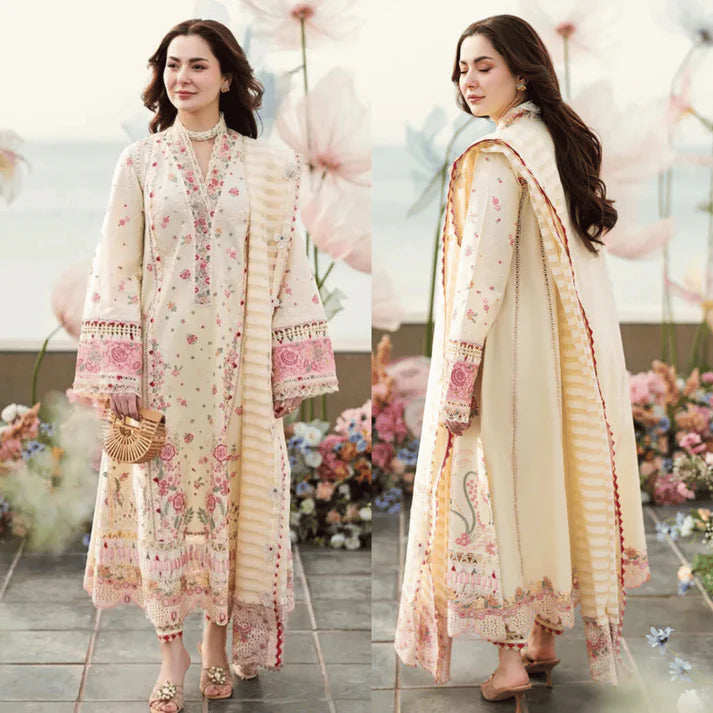 Qalamkaar - Summer 3PC Lawn Embroidered Suit-AC0297
