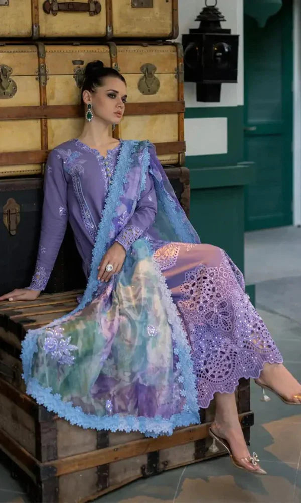 MUSHAQ Winter 3PC Chickan Kari Embroidered Dhanak Suite -AC078