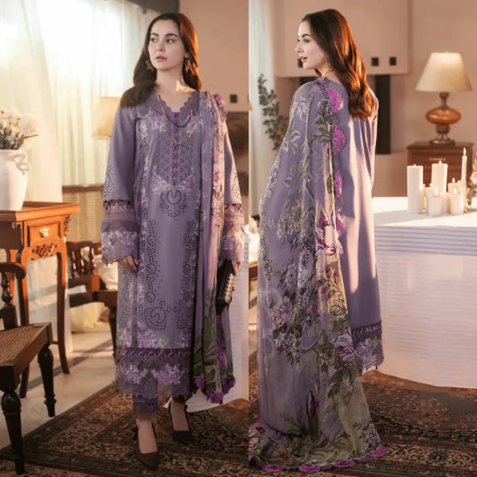 Jade - 3PC Dhanak Chickenkari Embroidered Suit - AC0232