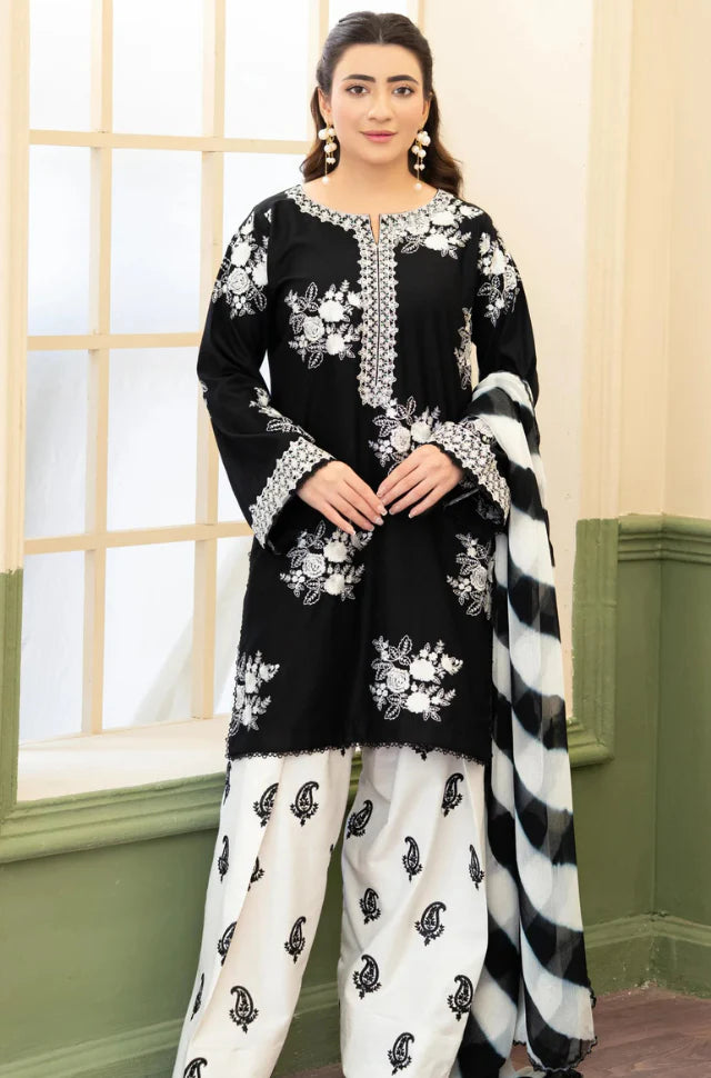 NUREH - Summer 3PC Lawn Full Embroidered Suit - AC0201