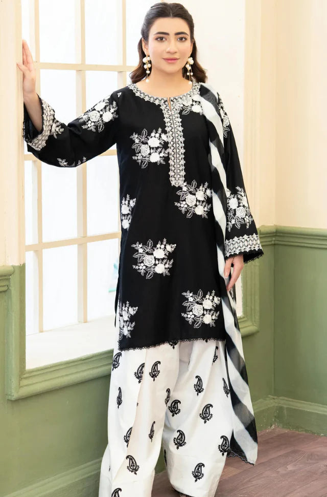 NUREH - Summer 3PC Lawn Full Embroidered Suit - AC0201
