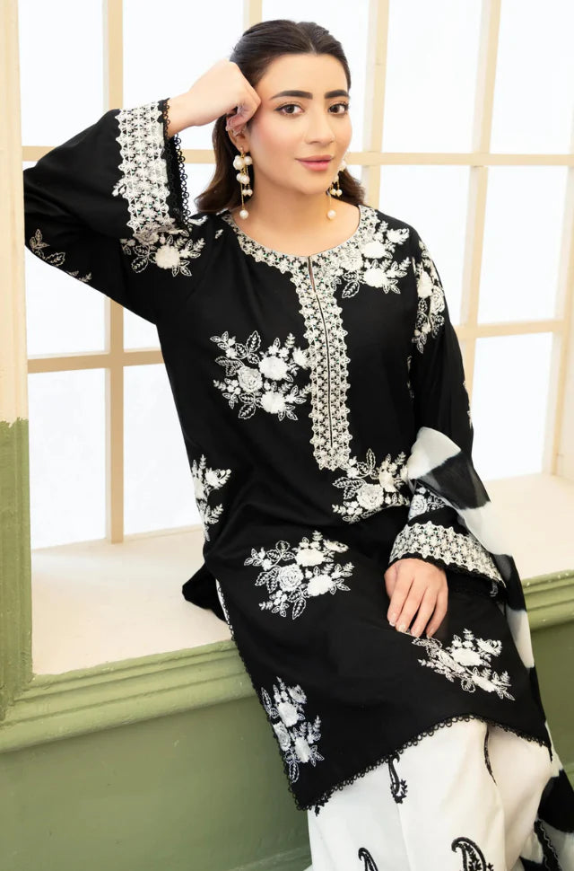 NUREH - Summer 3PC Lawn Full Embroidered Suit - AC0201