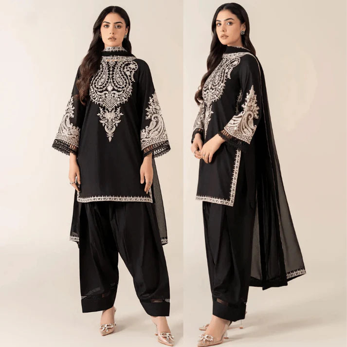 MARIA B Winter 3PC Dhanak Embroidered Suite -AC0698