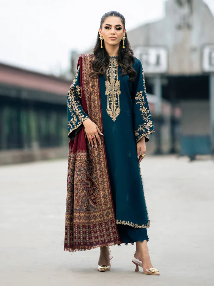 IZEL Winter 3PC DHANAK EMBROIDERED SUIT -AC0711