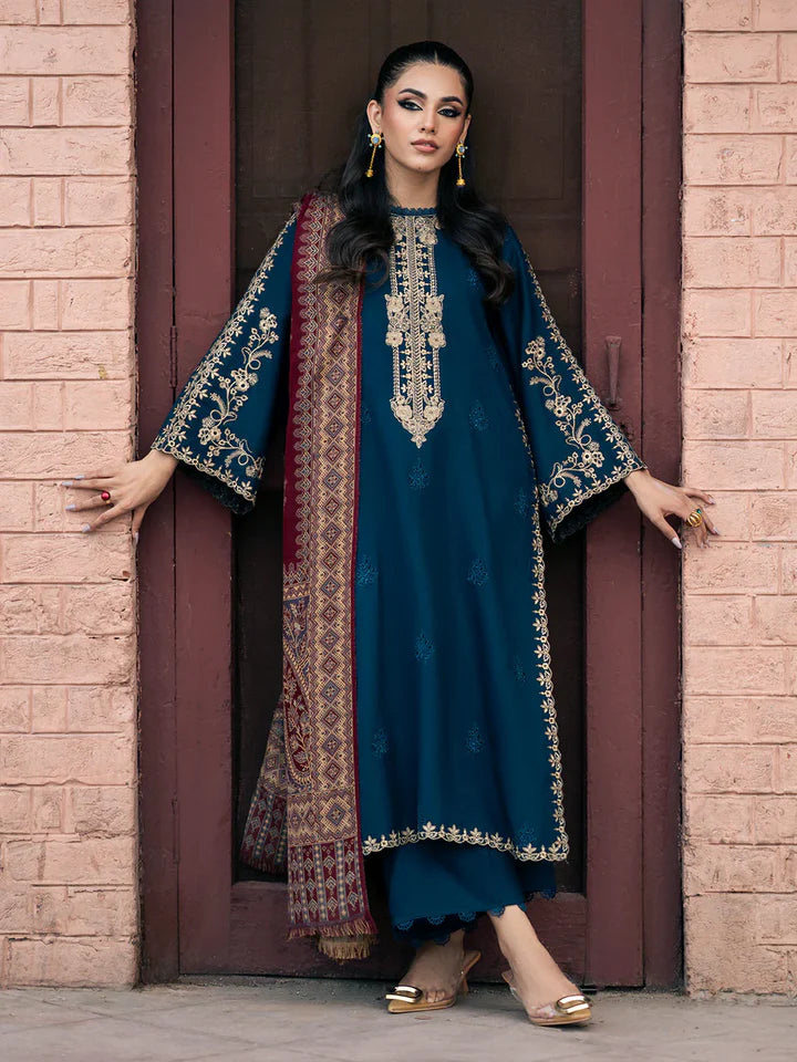 IZEL Winter 3PC DHANAK EMBROIDERED SUIT -AC0711