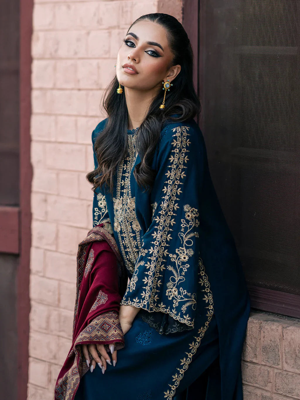 IZEL Winter 3PC DHANAK EMBROIDERED SUIT -AC0711