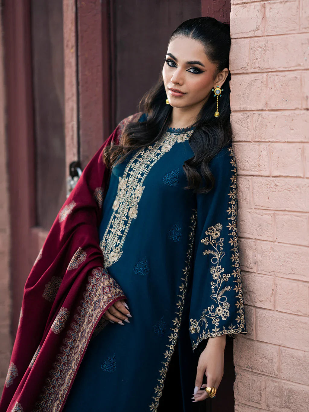 IZEL Winter 3PC DHANAK EMBROIDERED SUIT -AC0711