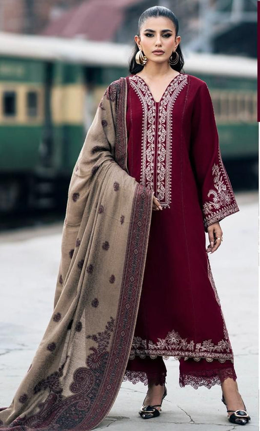 SAPPHIRE Winter Embroidered 3pc Dhanak Suite -AC0708