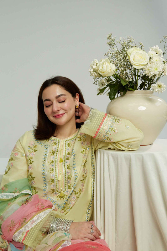 ZARA SHAHJAHAN Winter 3PC Dhanak Embroidered Suite -AC0696