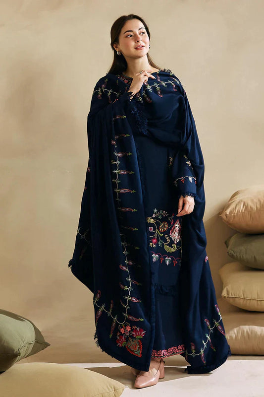 ZARA SHAHJAHAN Winter 3pcs Dhanak Embroidered Suite -AC0693