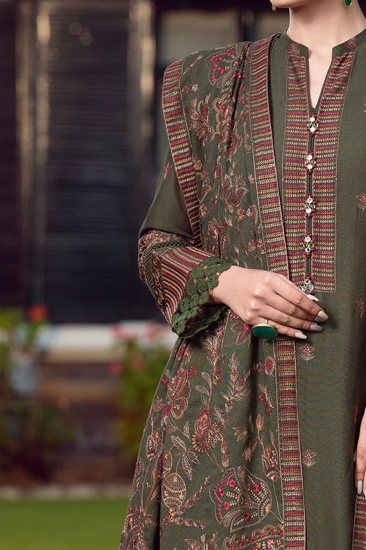 BAREEZE Winter Embroidered Dhanak 3pc Suite -AC0190