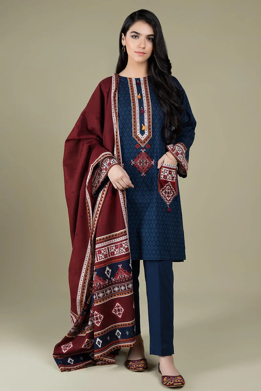 KAYSERIA Winter 3PC Dhanak Embroidered Suite -AC2134
