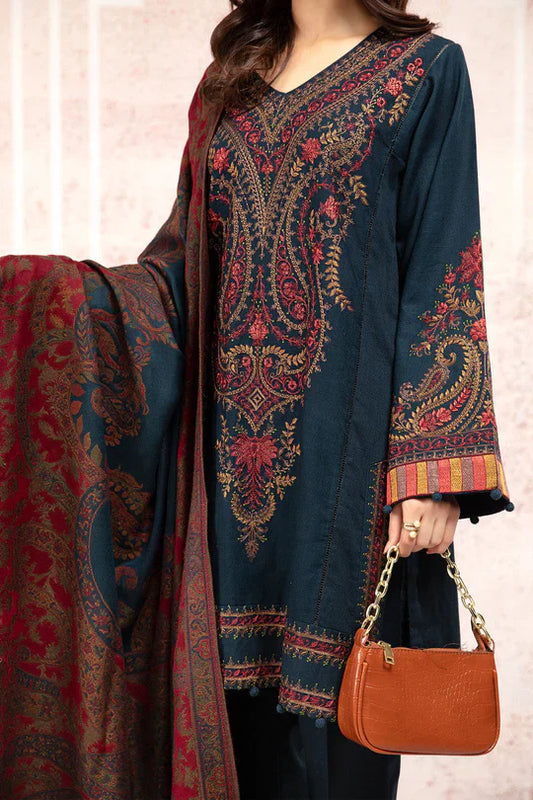 MARIA.B. Winter 3PC Khaddar Embroidered Suite  -AC0592