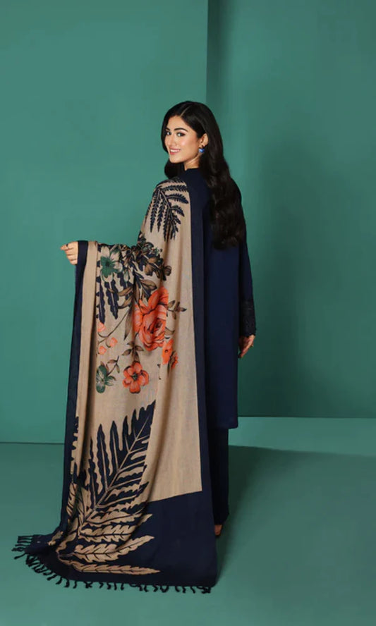 NISHAT Winter Dhanak Embroidered 3pc Suite -AC0123