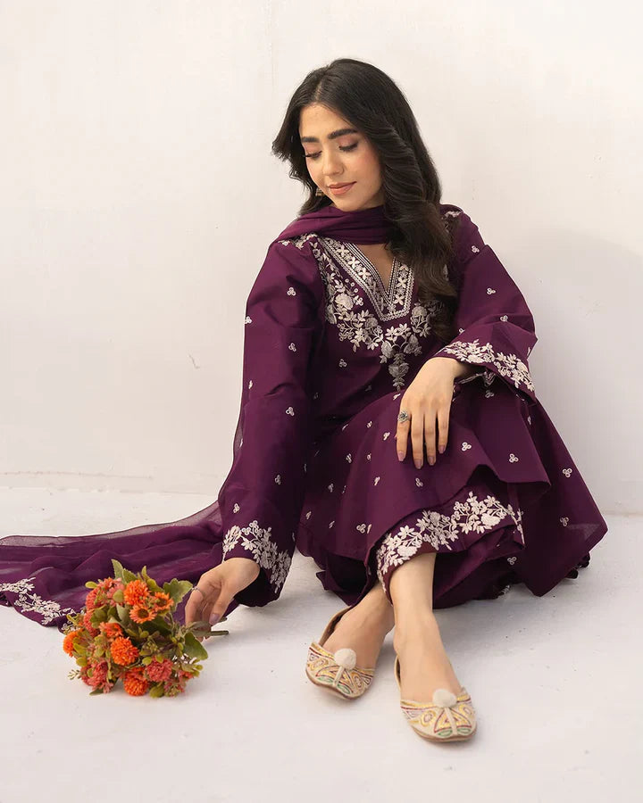 ROZANA Winter 3pc Dhanak Embroidered Suite -AC0727