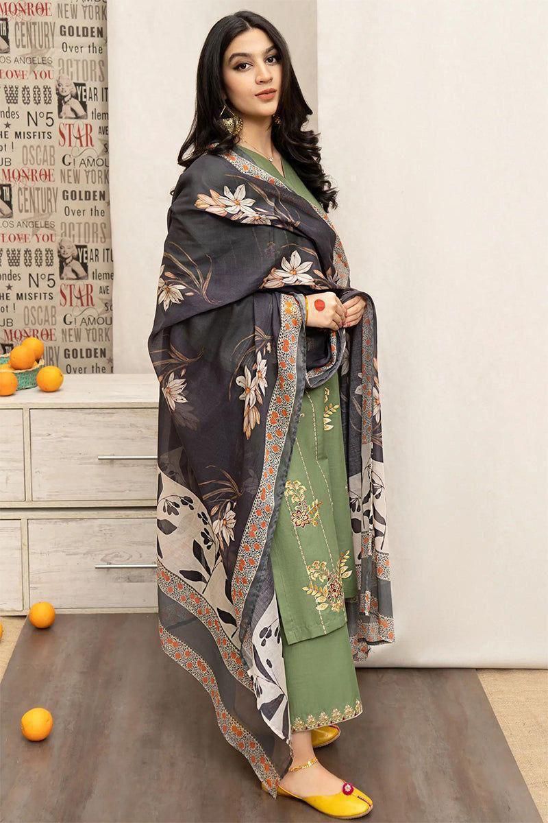 URGE Winter 3PC Dhanak EMBROIDERED Suite -AC021