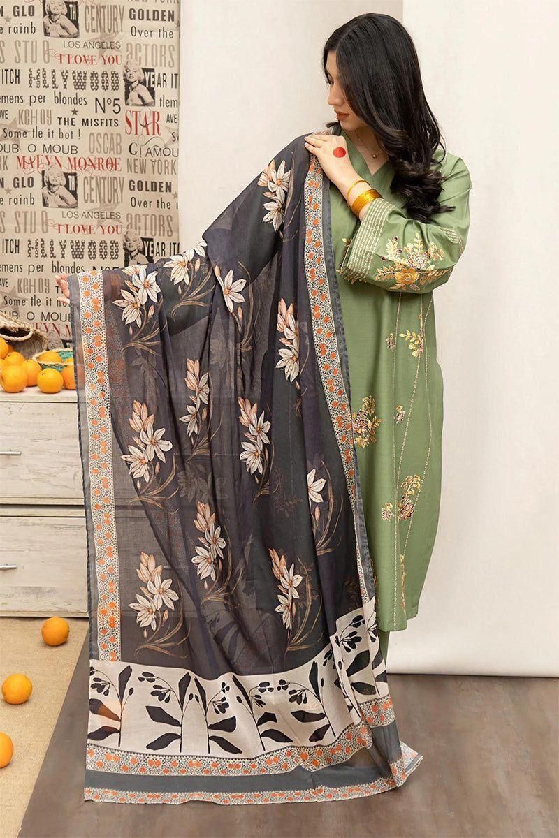 URGE Winter 3PC Dhanak EMBROIDERED Suite -AC021