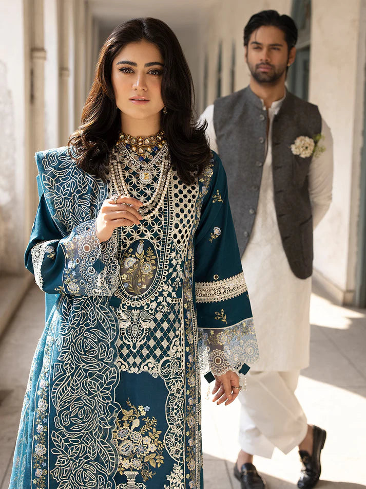MAHNUR - Summer 3PC  Luxury Emb Lawn Suit - AC0606 A