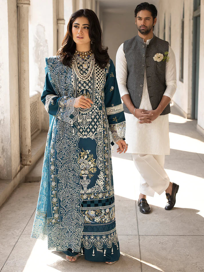 MAHNUR - Summer 3PC  Luxury Emb Lawn Suit - AC0606 A
